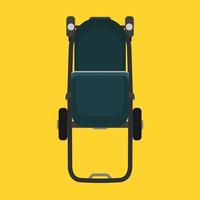 kinderwagen kind groen vervoer vector icoon top visie. baby kinderjaren buggy wandelwagen. kleuter wiel vlak vervoer mam