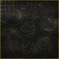 gebladerte zwart en goud sjaal patroon ontwerp, zijde sjaal kleding stof structuur vector