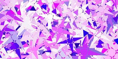 lichtpaars, roze vectortextuur met willekeurige driehoeken. vector