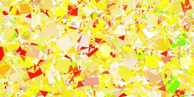 lichtrode, gele vectortextuur met willekeurige driehoeken. vector