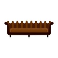 sofa meubilair vector pictogram vooraanzicht illustratie ontwerp. woonkamer interieur zitelement. flat divan huis gezellig