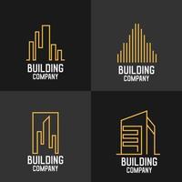 modern echt landgoed logotypes set. gouden huis icoon logo geïsoleerd zwart. gebouw echt landgoed goud teken architectuur vorm vector illustratie