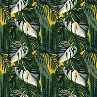 tropisch doorbladert en tropisch naadloos kunst ontwerp