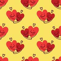 schattig met de hand getekend harten naadloos patroon ontwerp vector voor Valentijn omhulsel papier