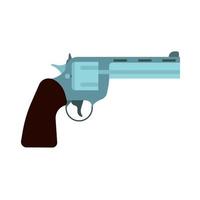 revolver kant visie geweer vector icoon. kogel pistool western handgeweer. retro vat cilinder munitie Politie