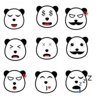 schattig panda vector reeks