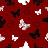 vlinder naadloos patroon rood, wit, en zwart achtergrond voor kleding stof of behang vector