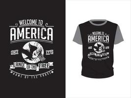 Welkom naar Amerika typografie t-shirt ontwerp vector