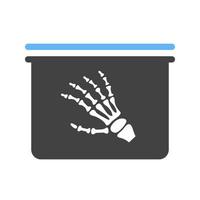 hand- röntgenstraal glyph blauw en zwart icoon vector