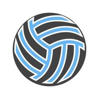 volley bal glyph blauw en zwart icoon vector