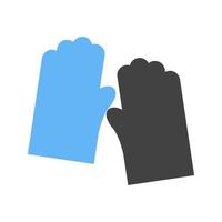 tuinieren handschoenen glyph blauw en zwart icoon vector