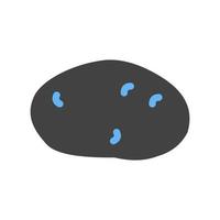 aardappel glyph blauw en zwart icoon vector