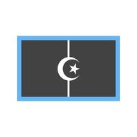 Algerije glyph blauw en zwart icoon vector