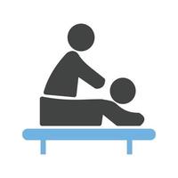 massage behandeling glyph blauw en zwart icoon vector