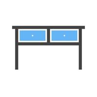 tafel met laden ik glyph blauw en zwart icoon vector