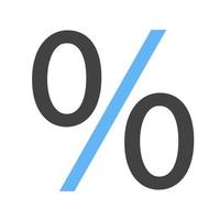 percentage glyph blauw en zwart icoon vector