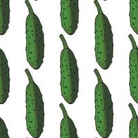 naadloos achtergrond met groot groen komkommers Aan wit achtergrond. eindeloos patroon met vers komkommers voor uw ontwerp. vector. vector
