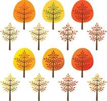 herfst bomen vector clip art illustraties