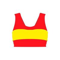 sport- beha rood kleding kleding lichaam illustratie symbool vector icoon. jurk vrouw zwempak geschiktheid yoga geïsoleerd wit