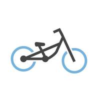 fiets glyph blauw en zwart icoon vector