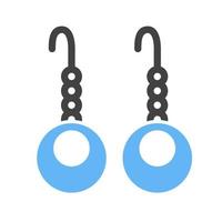 oorbellen glyph blauw en zwart icoon vector