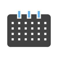 kalender glyph blauw en zwart icoon vector