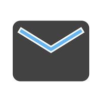 Gesloten envelop iii glyph blauw en zwart icoon vector