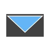 Gesloten envelop iii glyph blauw en zwart icoon vector