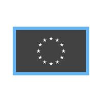 Europese unie glyph blauw en zwart icoon vector