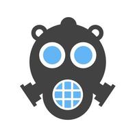 zuurstof masker glyph blauw en zwart icoon vector