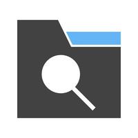 zoeken map glyph blauw en zwart icoon vector