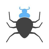 spin insect glyph blauw en zwart icoon vector