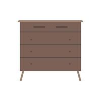 lade bruin doos stijl uitrusting retro met plank. appartement hedendaags gemakkelijk houten meubilair vector