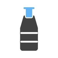 fles ik glyph blauw en zwart icoon vector