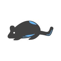 muis glyph blauw en zwart icoon vector