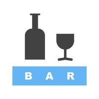 bar teken glyph blauw en zwart icoon vector