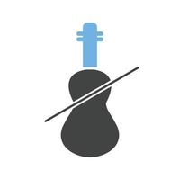 cello glyph blauw en zwart icoon vector