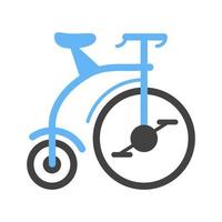 fiets glyph blauw en zwart icoon vector