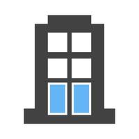 appartement glyph blauw en zwart icoon vector