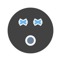 duizelig glyph blauw en zwart icoon vector