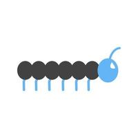 worm glyph blauw en zwart icoon vector