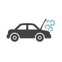 dampen van motor glyph blauw en zwart icoon vector