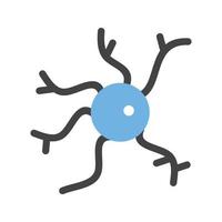 neuron glyph blauw en zwart icoon vector