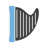 harp glyph blauw en zwart icoon vector