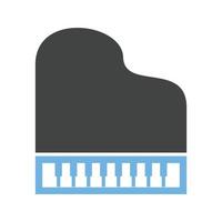 groots piano glyph blauw en zwart icoon vector