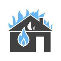 brand consumeren huis glyph blauw en zwart icoon vector