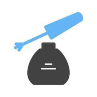 toepassen nagellak glyph blauw en zwart icoon vector