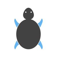 schildpad glyph blauw en zwart icoon vector