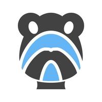 schildpad gezicht glyph blauw en zwart icoon vector