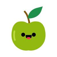 appel vector icoon voedsel illustratie en fruit natuur symbool met blad. vers natuurlijk gezond teken vegetarisch en gemakkelijk groen karakter. silhouet geïsoleerd wit en grafisch fruitig embleem vorm